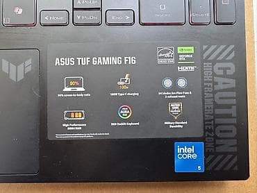 hyperx cloud alpha s: ASUS TUF Gaming F16 noutbuku - Ekran: 16" dar çərçivəli, təxminən 90% — 4