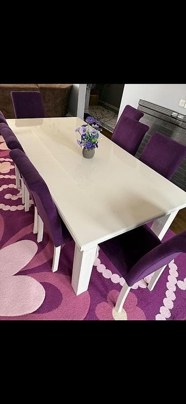 mate: Qonaq otağı üçün, Açılmayan, Dördbucaq masa, 8 stul — 1