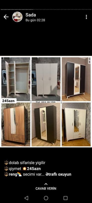 kupe şkaf: Yeni, Kupe, 3 qapılı Düz dolab, Dolab-asılqan, Azərbaycan — 26