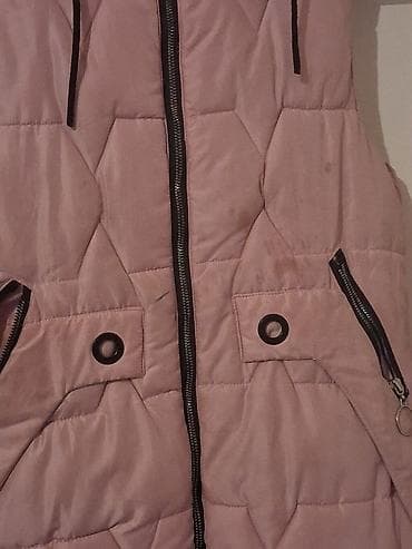 Женская одежда: Qadınlar üçün kapüşonlu, qızılı pudra/çəhrayı rəngdə qışlıq sintepon — 2