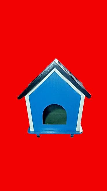 it üçün sinelik: Ev heyvanları üçün taxta it/qedi evi - Ölçülər: 45 sm (eni) x 50 sm — 6