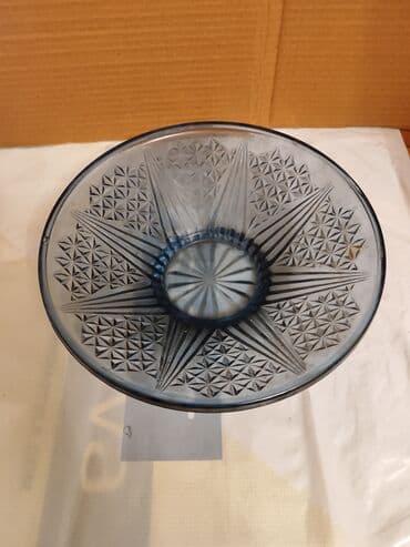 Şüşə dekorativ meyvə qabı - Material: qalın şüşə - Rəng