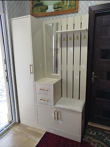 Yeni, 3 qapılı, Güzgülü, Digər rəng, Digər material, Açılan, Düz dolab