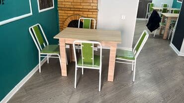 stol və stul dəstləri: Yeni, Kvadrat masa, 4 stul, Açılmayan, Stullar ilə, Metal, Azərbaycan — 9