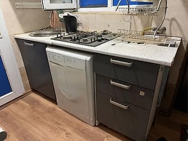 Mətbəx üçün dolab dəsti - Kuxna mebeli + lavabo + ocaq(hamsi bir