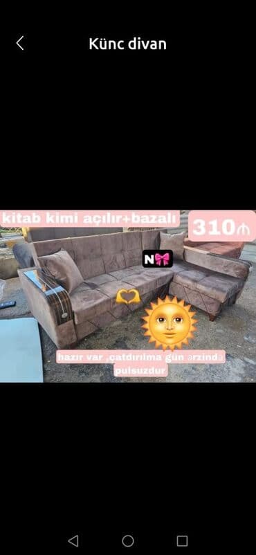 Künc divan, Yeni, Açılan, Bazalı, Parça