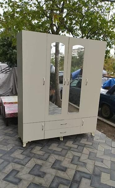 qarderob otaqlari: 4 qapılı, Bej, Digər material, Açılan, Düz dolab — 3