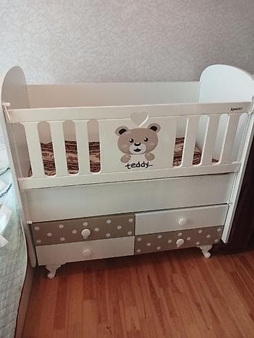 teddi: Qız üçün, Yeni, Dördbucaq, Beşik, Dəstsiz, Matras ilə, Yellənmə mexanizmsiz — 2