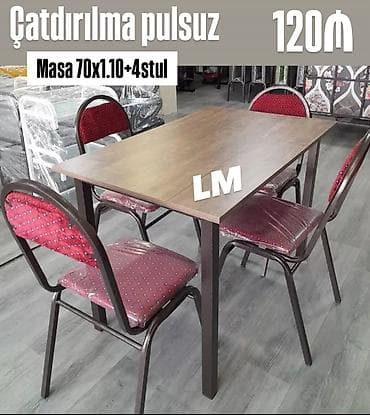 Bağ, mətbəx və eyvanlar üçün çox əlverişli masa dəsti. Xüsusiyyətlər