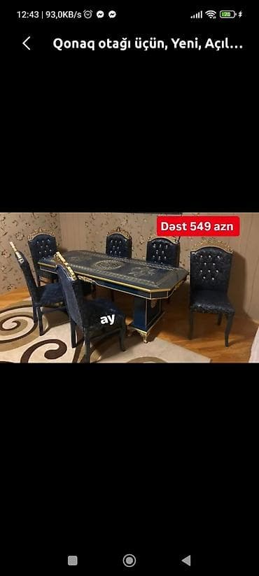 Ev və bağ: Qonaq otağı üçün, Yeni, Açılan, 6 stul — 1