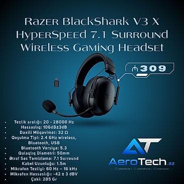 elf x: Simsiz (Bluetooth) Qulaqcıqlar, Razer, rəng - Qara — 1