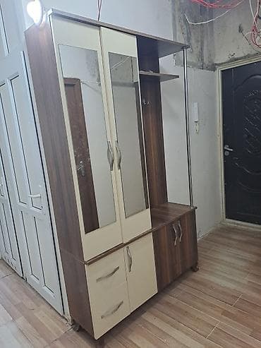 2 qapılı, Güzgülü, Qəhvəyi, Digər material, Kupe, Düz dolab