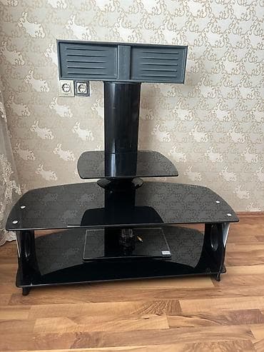 tv stend satilir: Düz TV altlığı, Polkalı, Şüşəli — 3