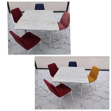 Mətbəx üçün, Açılmayan, Kvadrat masa, 4 stul