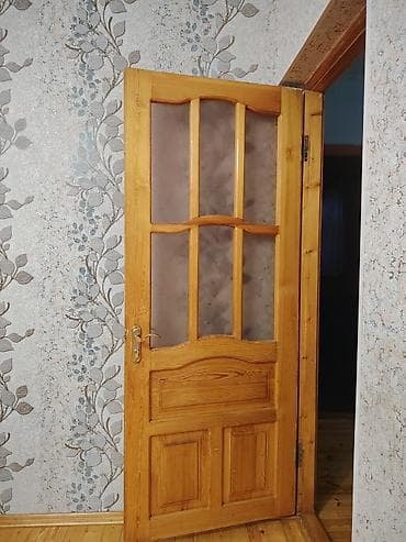 kilimler: Taxta otaq qapısı – şüşəli dizayn - Material: təbii ağac (iri illikli — 1