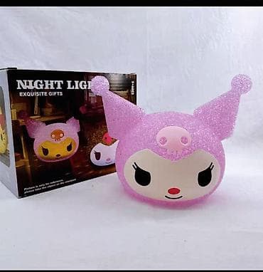 Kuromi temalı LED gecə lampası - Şirin bənövşəyi rəngli, qlitter
