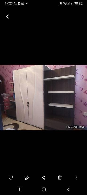 yevlax mebel: Mebel dəsti – dolab və açıq rəf bölməsi - Material: ağ və tünd — 1