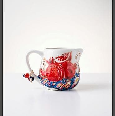 cay: Çay dəsti, rəng - Qırmızı, Farfor — 4