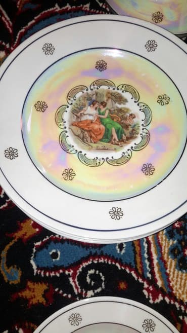 qara madonna aş nimcəsi: GDR Madonna çay dəsti, qədimi, yeni, 21 predmet, sovetdən qalıb — 7