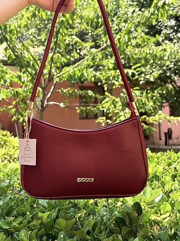 orginal canta: Bordo rəngli çiyin çantası – Elegant Bags kolleksiyası - Minimalist — 1