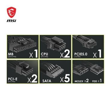 msi b450: Qida bloku MSI, 750 W, Yeni — 3