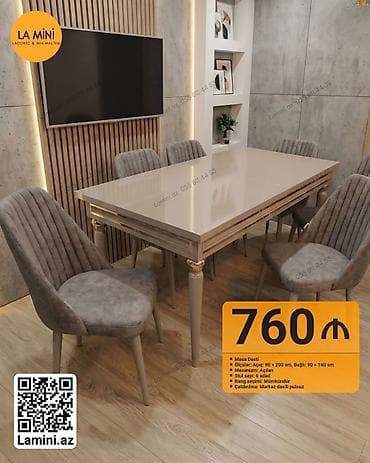 Qonaq otağı üçün, Açılan, 6 stul