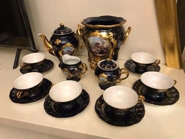 cay dasi satisi: Çay dəsti, rəng - Göy, Farfor — 2