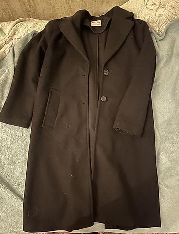 Пальто: Пальто, Bershka, M, цвет - Черный — 2