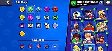 Velosiped aksesuarları: Brawl Stars hesabı – geniş kostyum kataloqu ilə Özəlliklər: - Kataloq — 2