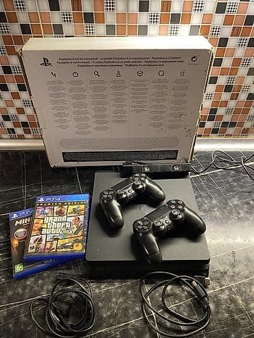 PlayStation 4 Slim komplekti Tərkib: - PS4 Slim konsolu - 2 ədəd