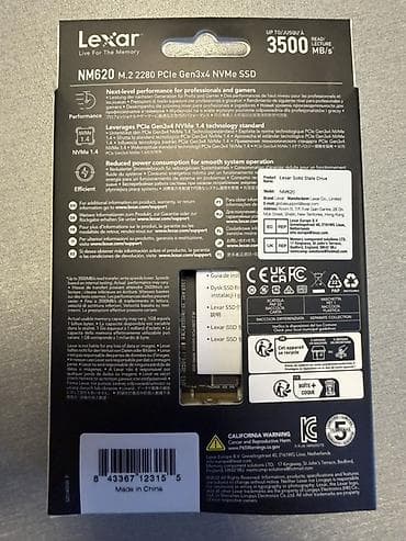 usb wifi anten: Lexar NM620 M.2 2280 PCIe Gen3x4 NVMe SSD – 512 GB - Oxuma sürəti — 2