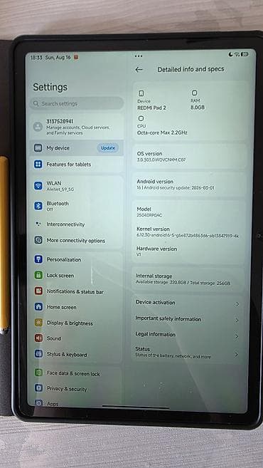 tab a9: Redmi Pad 2(Çin) 11", 8/256 GB + Stylus + Kabro Planşet tam əla — 3
