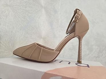 daban catlarina care: Zərif qadın yüksək daban ayakkabısı - Rəng: bej/nude - Model: sivri — 3