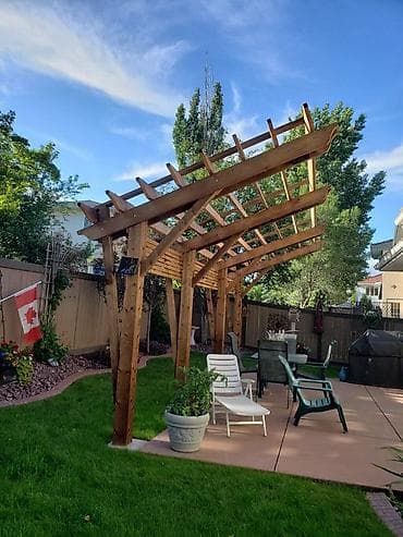 Açıq hava üçün taxta pergola - Material: qalın bölməli ağac — 8