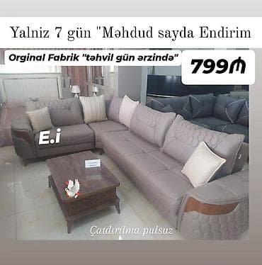 Künc divan dəsti – müasir dizayn - Yumşaq, rahat oturacaq və bel