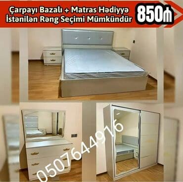 tek neferlik yataq bazali: İkinəfərlik çarpayı, Termo, Dolab, 2 tumba, Azərbaycan, Yeni — 7