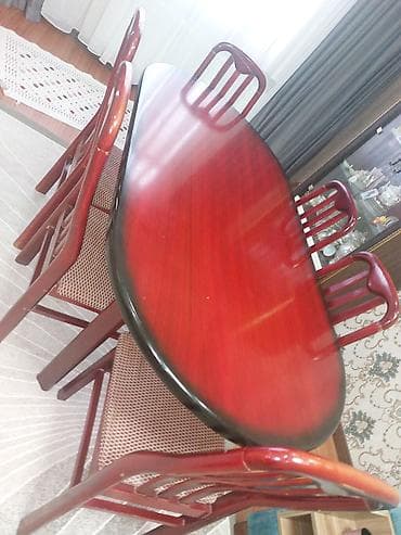 Qonaq otağı üçün, Açılmayan, Oval masa, 6 stul