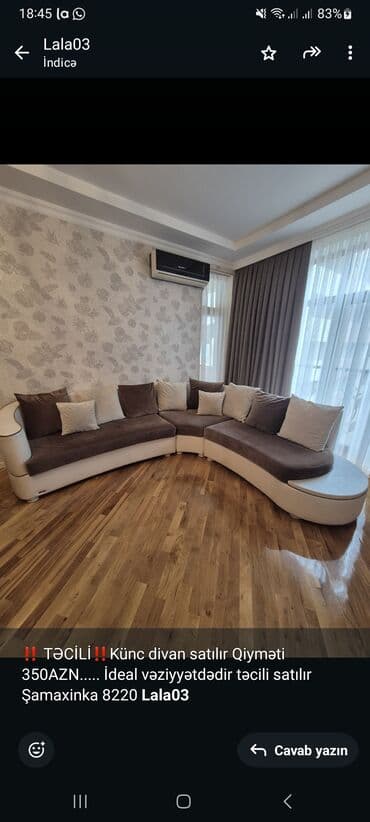 ehmedlide kiraye evler 200 azn: Künc divan — 1