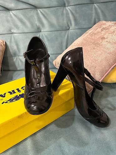 Basanoşka və səndəllər: Qara laklı qadın ayaqqabısı – Mary Jane tərzi - Brend: GAGİRA — 1