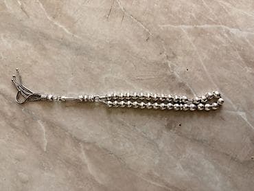 silver gumus: Gümüş rəngli təsbeh 18 qram - Material: metal ərintisi, parlaq gümüş — 1