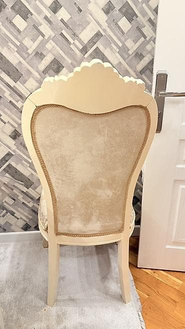 laqunda islenmis: Qonaq otağı üçün, İşlənmiş, Qatlanmayan, rəng - Bej Stul — 2