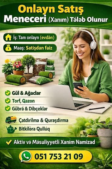 Satış məsləhətçisi tələb olunur, İstənilən yaş, Təcrübəsiz, Aylıq ödəniş