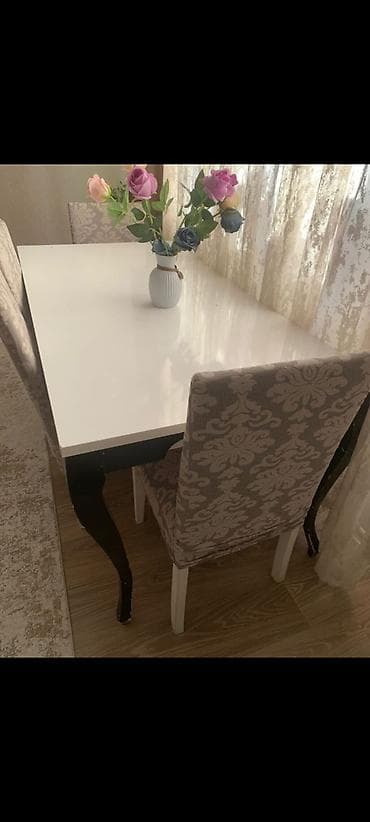 masa stul: Qonaq otağı üçün, Açılmayan, Dördbucaq masa, 4 stul — 1