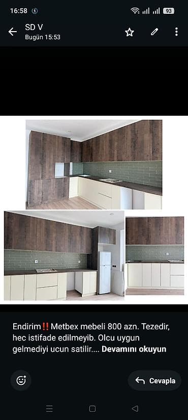 lalafo gence mebel: Endirim‼️Metbex mebeli 800 azn. Tezedir, hec istifade edilmeyib. Olcu — 1