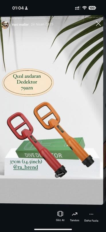 Hazır biznes: Qızıl axtaran dedektor - Ölçü: 37 sm (14.5 inch) - Rənglər: 2 rəng — 1