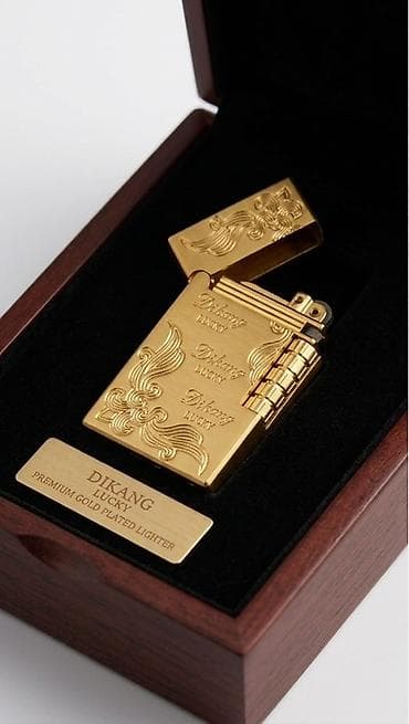 qəlyan çaşka: DIKANG Lucky Premium Gold Plated Lighter - Qızıl rəngli, premium — 2