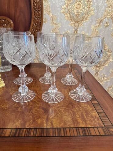 inək sudu: Qədəhlər, Xrustal, 6 ədədli dəst — 1