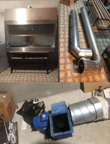 Nerj manqal.180/90. Ustünde havalandirmasi matorlu + 5 mt boru hamsi