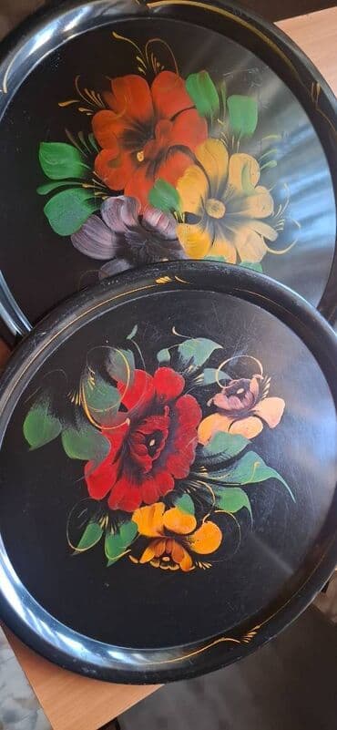 газонокосилка ручная: Поднос железный. Ручная роспись Жостовская фабрика декоративной — 4