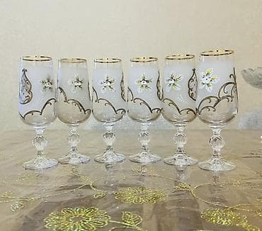 hamam naboru: Qədəhlər, rəng - Qızılı, Şüşə, 6 ədədli dəst — 2